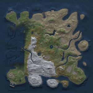 Thumbnail Rust Map: Procedural Map, Size: 4000, Seed: 1813162487, 14 Monuments