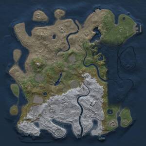 Thumbnail Rust Map: Procedural Map, Size: 4000, Seed: 998207, 16 Monuments