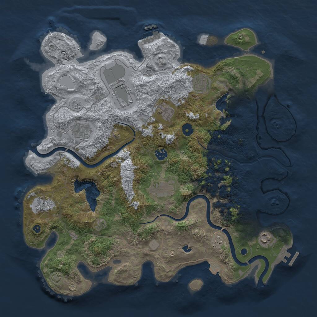 Rust Map: Procedural Map, Size: 4000, Seed: 1390592253, 15 Monuments