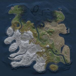 Thumbnail Rust Map: Procedural Map, Size: 3500, Seed: 1471095546, 14 Monuments