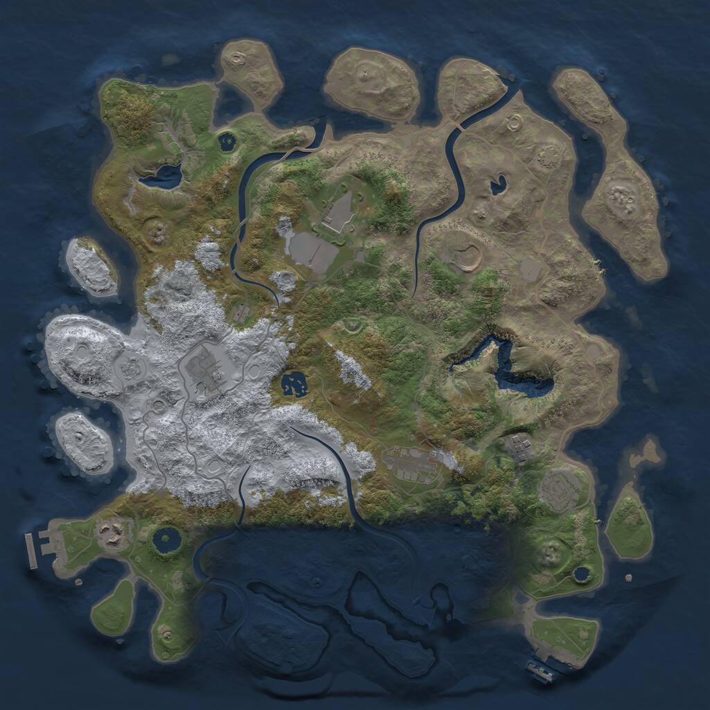 Rust Map: Procedural Map, Size: 4000, Seed: 1867348452, 14 Monuments