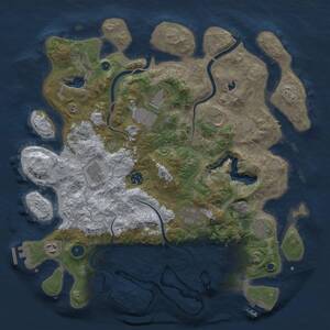 Thumbnail Rust Map: Procedural Map, Size: 4000, Seed: 1867348452, 14 Monuments