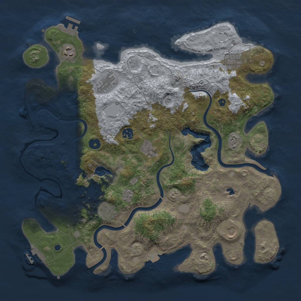 Rust Map: Procedural Map, Size: 4000, Seed: 547515507, 14 Monuments