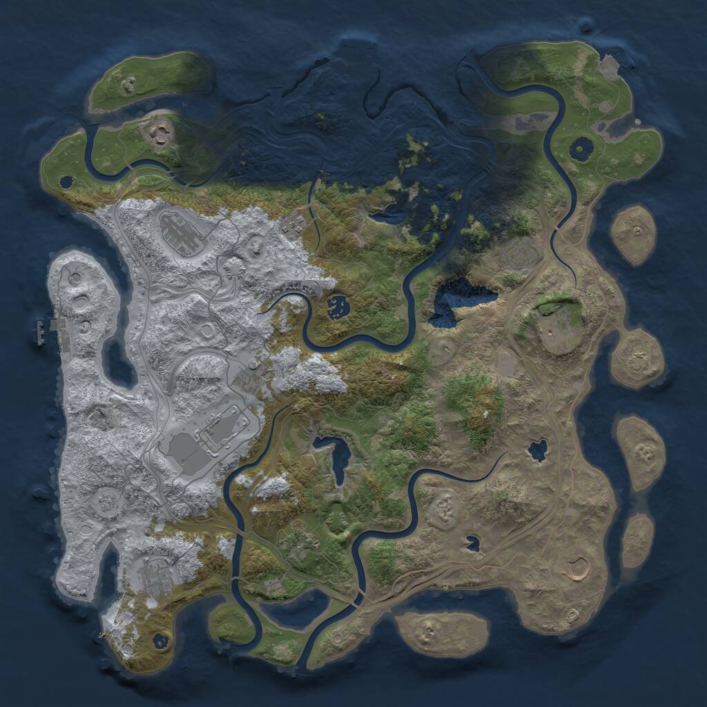 Rust Map: Procedural Map, Size: 4500, Seed: 976258835, 17 Monuments