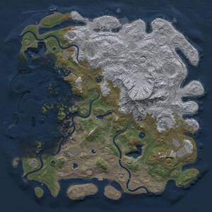 Thumbnail Rust Map: Procedural Map, Size: 5000, Seed: 68936251, 16 Monuments