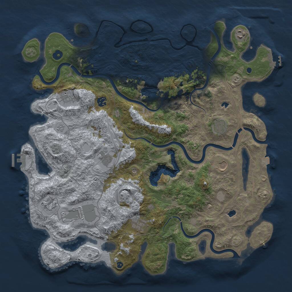 Rust Map: Procedural Map, Size: 4500, Seed: 1536025087, 16 Monuments