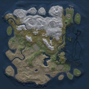 Thumbnail Rust Map: Procedural Map, Size: 4000, Seed: 1234839908, 13 Monuments