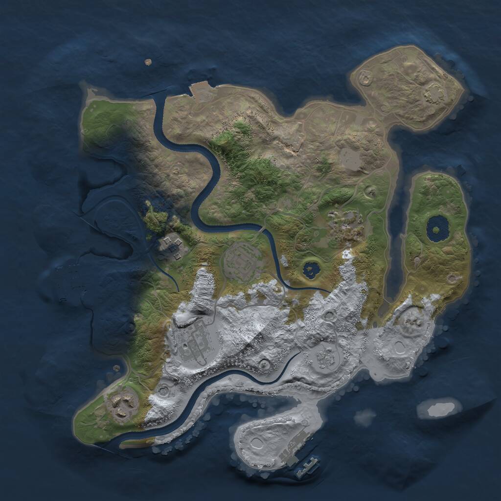 Rust Map: Procedural Map, Size: 3000, Seed: 1318703109, 11 Monuments