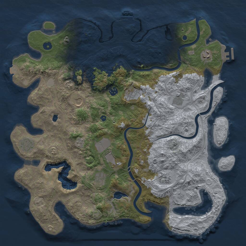 Rust Map: Procedural Map, Size: 4250, Seed: 165602814, 16 Monuments