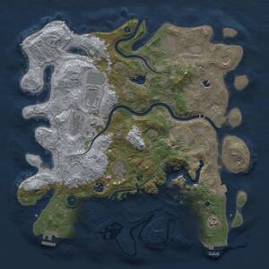 Thumbnail Rust Map: Procedural Map, Size: 4000, Seed: 1859202961, 15 Monuments