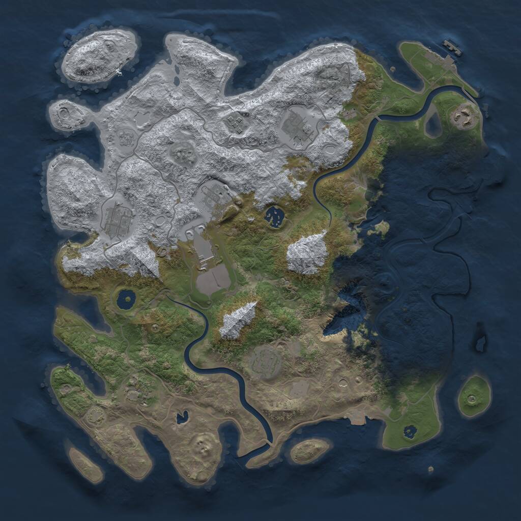 Rust Map: Procedural Map, Size: 4000, Seed: 1044324253, 15 Monuments
