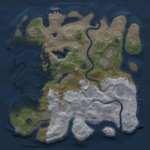 Thumbnail Rust Map: Procedural Map, Size: 4000, Seed: 2140825804, 15 Monuments