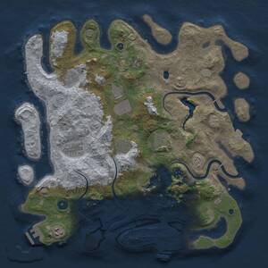 Thumbnail Rust Map: Procedural Map, Size: 4000, Seed: 1021941504, 15 Monuments