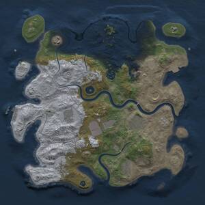 Thumbnail Rust Map: Procedural Map, Size: 3600, Seed: 69629, 14 Monuments