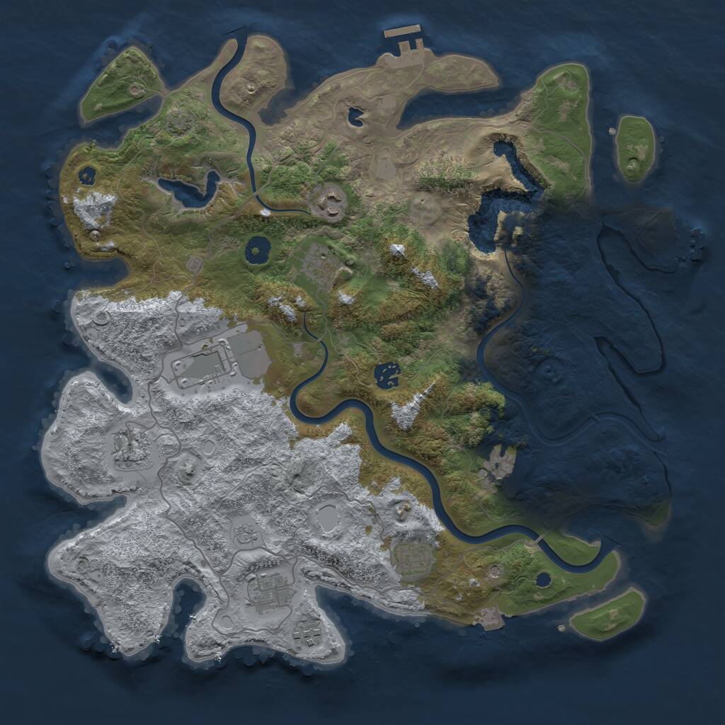 Rust Map: Procedural Map, Size: 4000, Seed: 175225, 15 Monuments