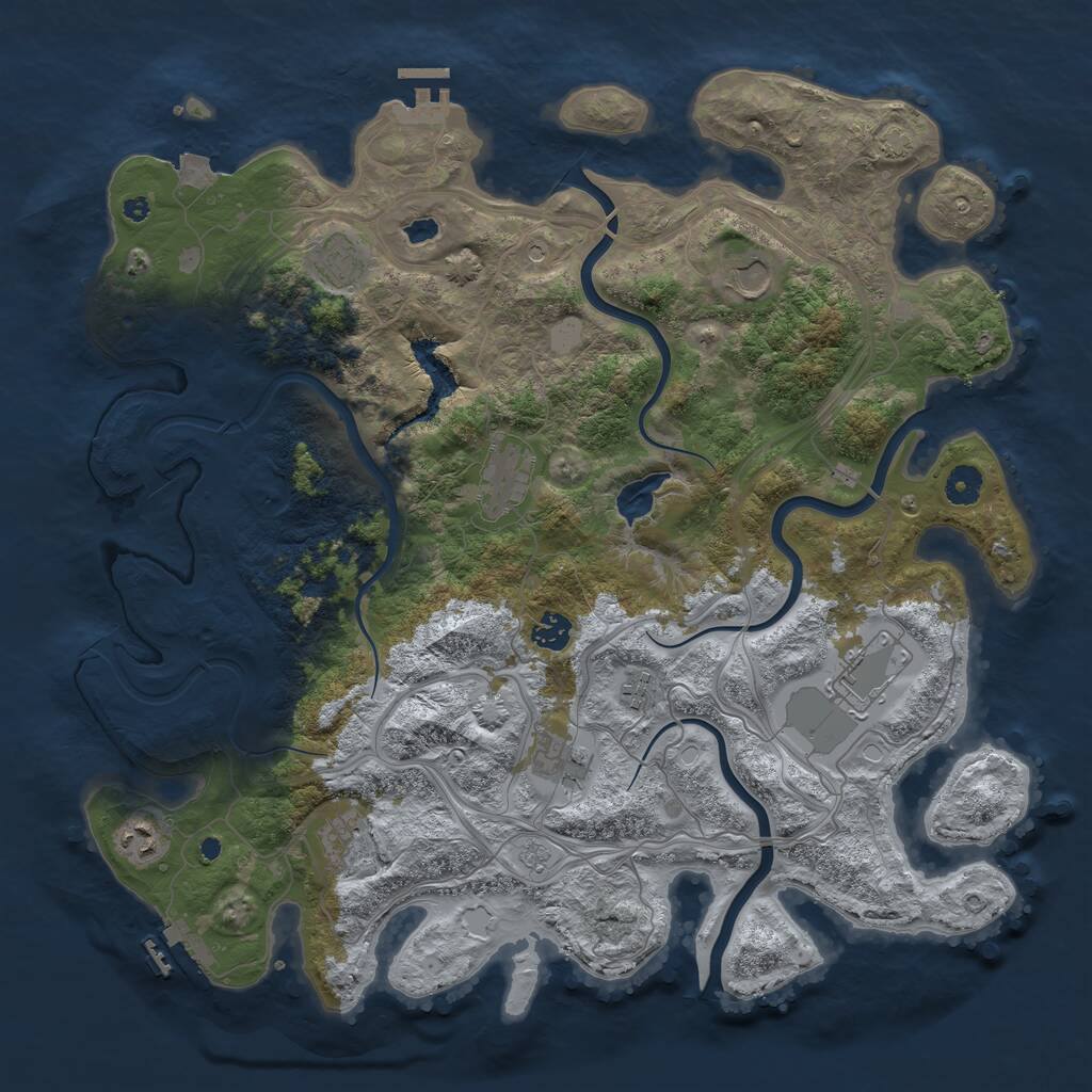 Rust Map: Procedural Map, Size: 4250, Seed: 75762646, 15 Monuments