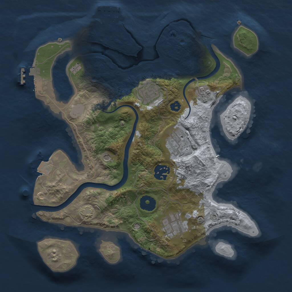 Rust Map: Procedural Map, Size: 2800, Seed: 611127039, 10 Monuments
