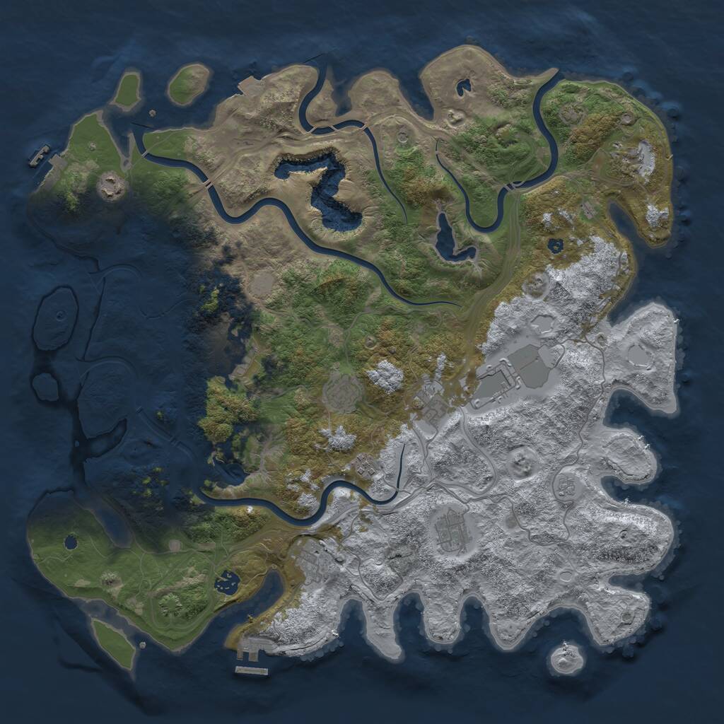 Rust Map: Procedural Map, Size: 4500, Seed: 1567979019, 16 Monuments