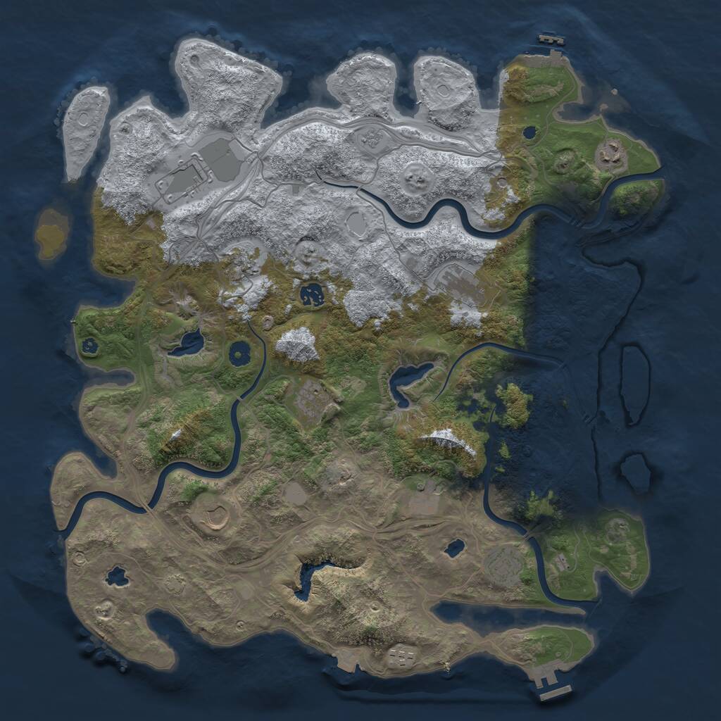 Rust Map: Procedural Map, Size: 4500, Seed: 922585048, 16 Monuments