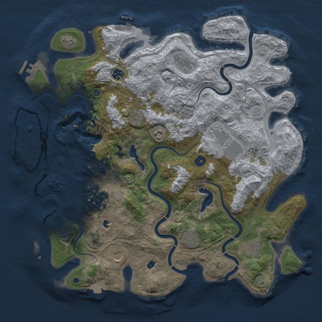 Rust Map: Procedural Map, Size: 4500, Seed: 9629085, 15 Monuments