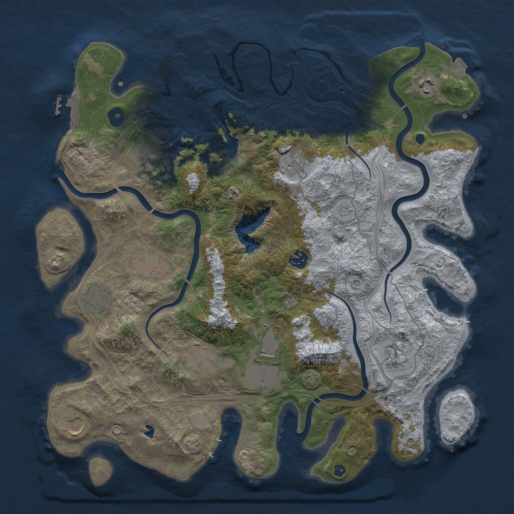 Rust Map: Procedural Map, Size: 4250, Seed: 1675781033, 17 Monuments