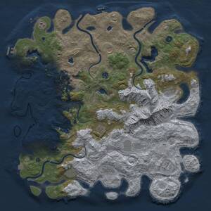 Thumbnail Rust Map: Procedural Map, Size: 5000, Seed: 396934, 19 Monuments