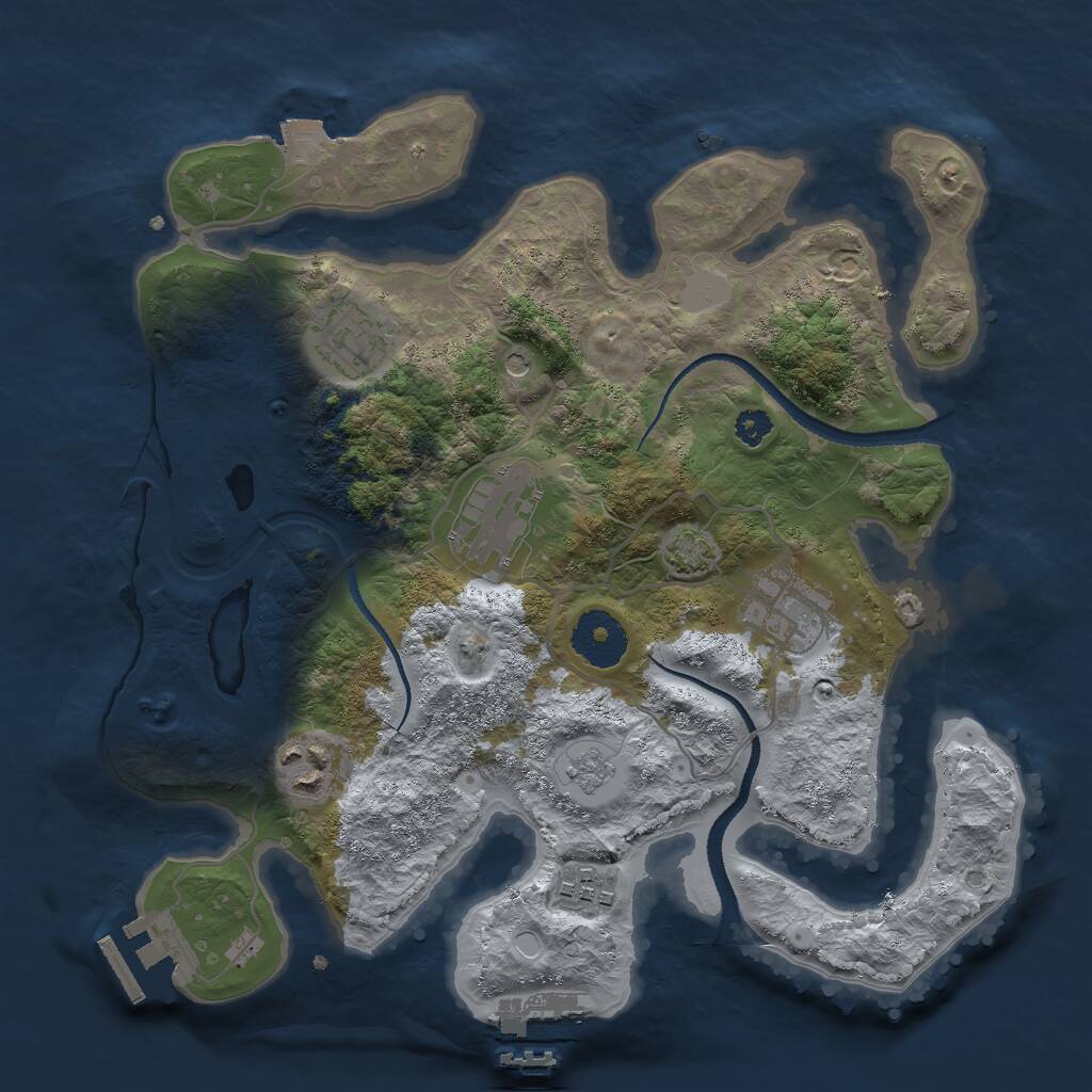 Rust Map: Procedural Map, Size: 3000, Seed: 902741638, 11 Monuments