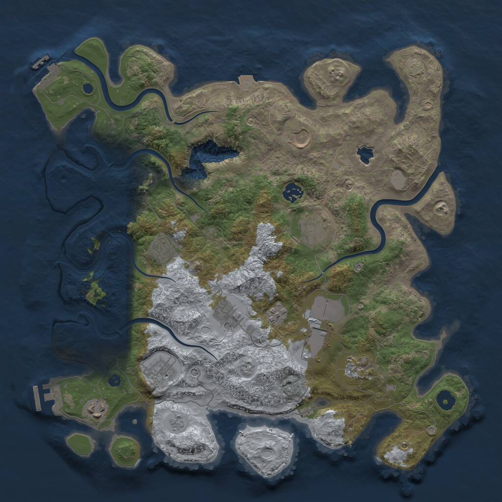 Rust Map: Procedural Map, Size: 4000, Seed: 28497002, 16 Monuments