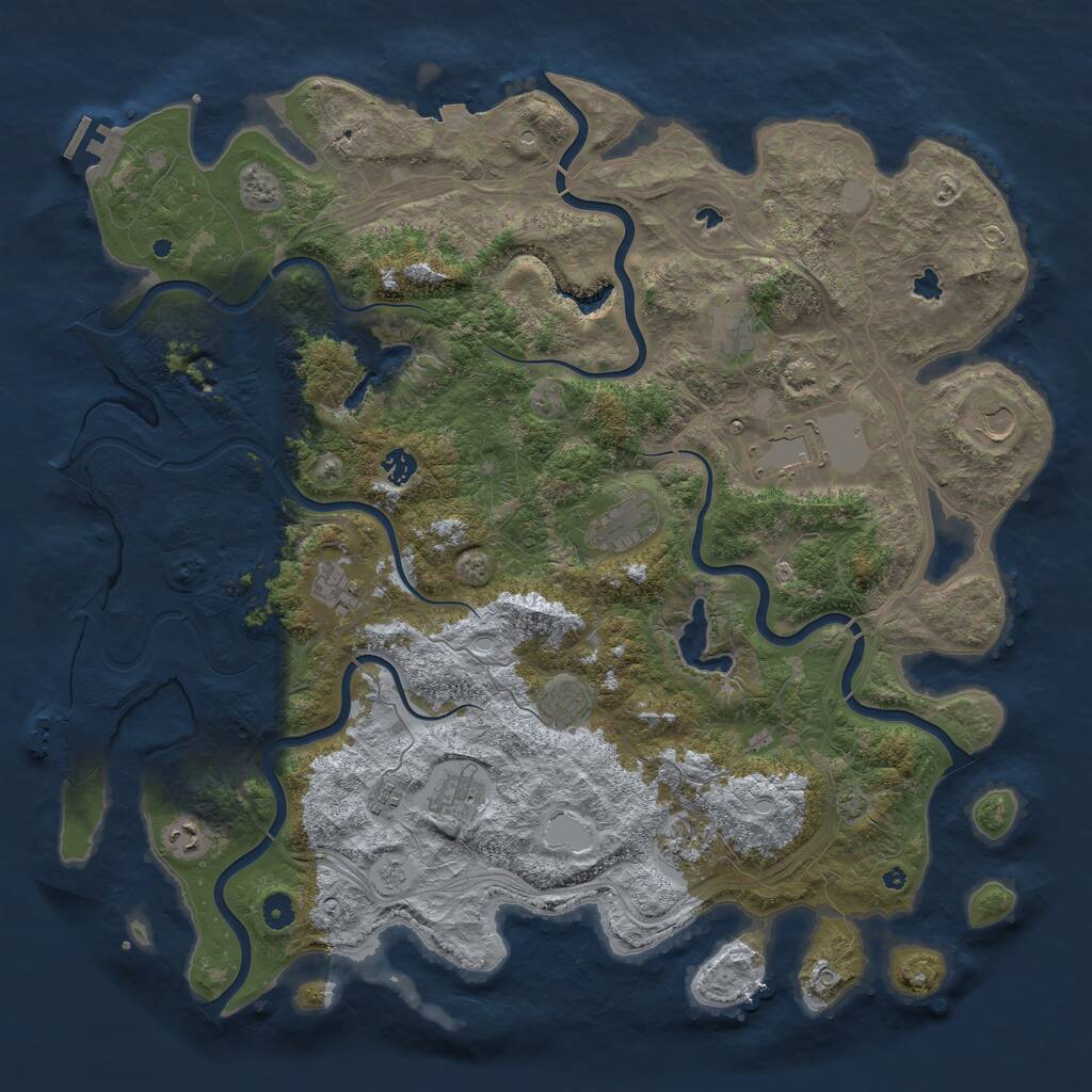 Rust Map: Procedural Map, Size: 4800, Seed: 765407997, 17 Monuments