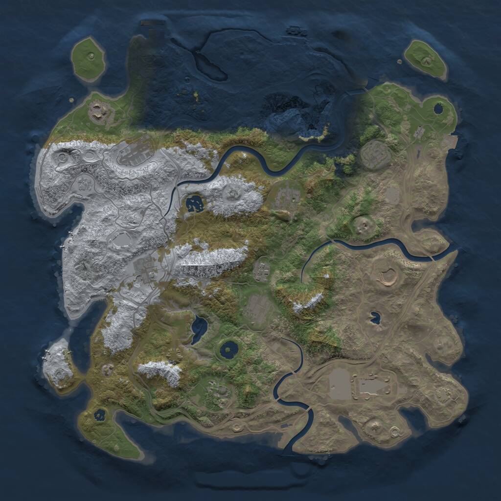Rust Map: Procedural Map, Size: 4250, Seed: 79482914, 17 Monuments