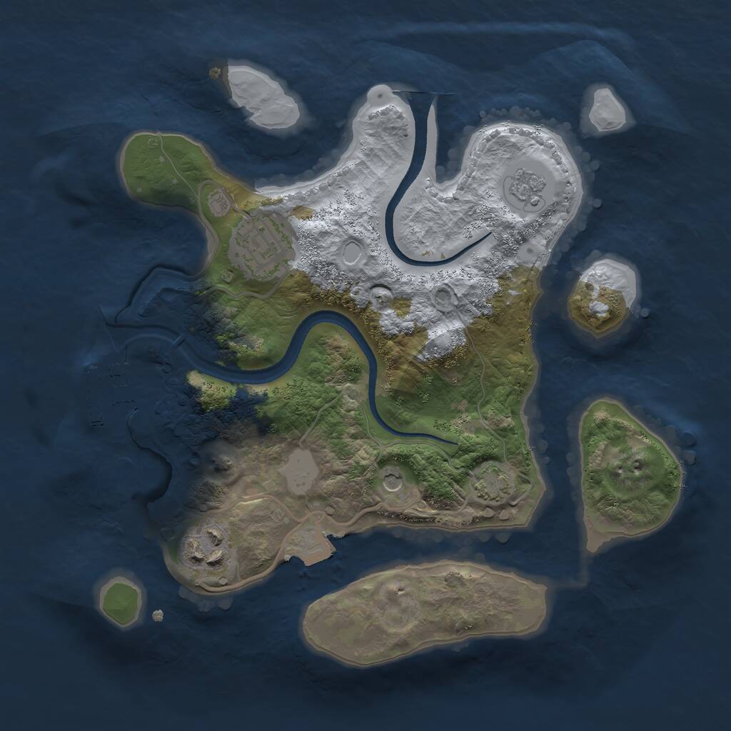 Rust Map: Procedural Map, Size: 2500, Seed: 1629978566, 7 Monuments