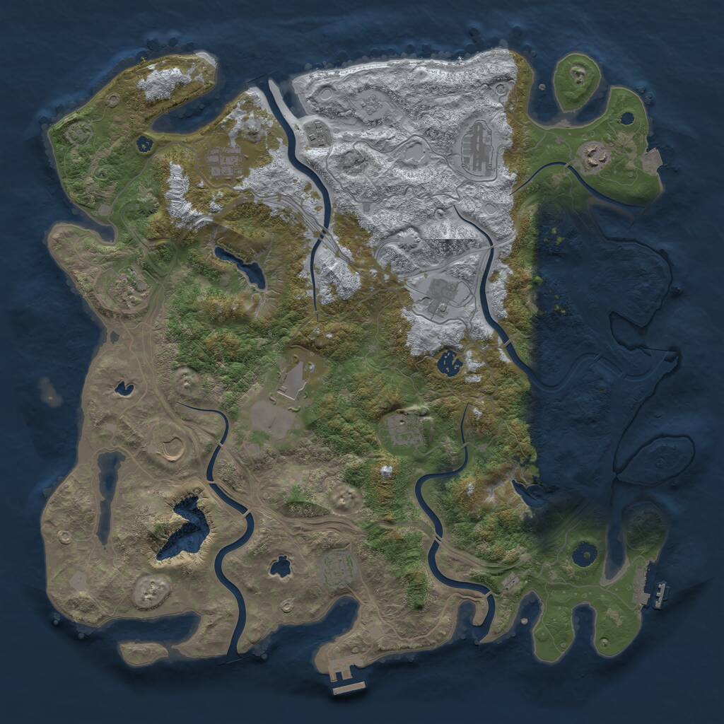 Rust Map: Procedural Map, Size: 4500, Seed: 1522700955, 17 Monuments