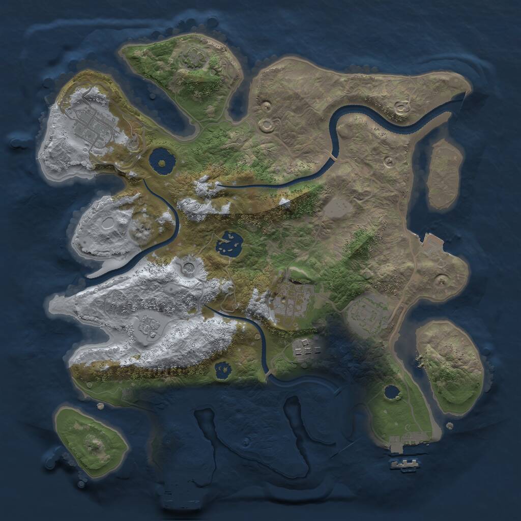 Rust Map: Procedural Map, Size: 3000, Seed: 726959080, 11 Monuments