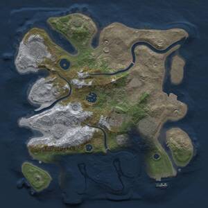 Thumbnail Rust Map: Procedural Map, Size: 3000, Seed: 726959080, 11 Monuments