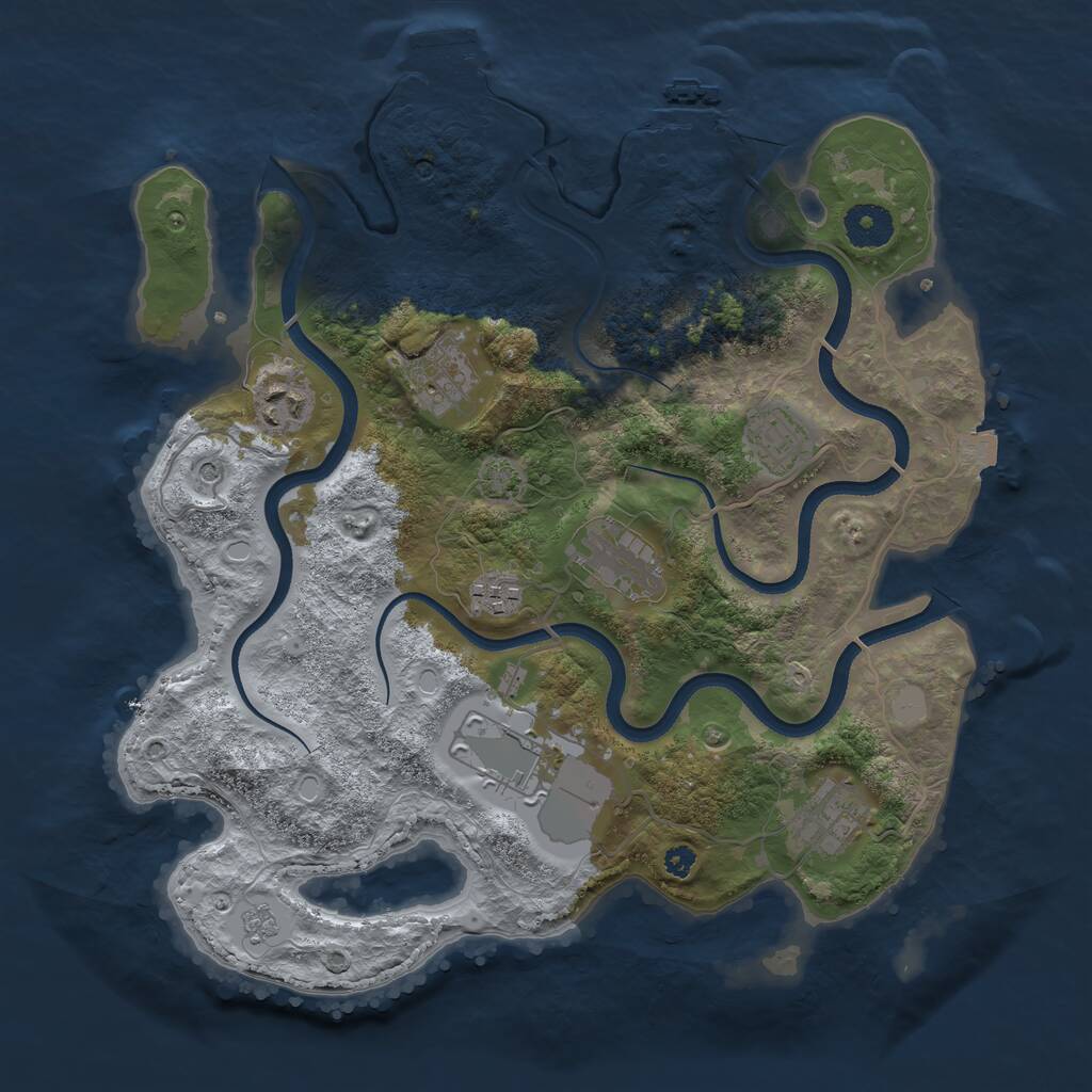 Rust Map: Procedural Map, Size: 3500, Seed: 820215058, 13 Monuments