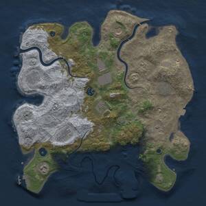 Thumbnail Rust Map: Procedural Map, Size: 3750, Seed: 174799926, 17 Monuments
