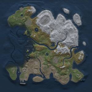 Thumbnail Rust Map: Procedural Map, Size: 3500, Seed: 1249788537, 11 Monuments