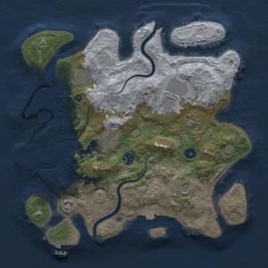 Thumbnail Rust Map: Procedural Map, Size: 3500, Seed: 1711381, 14 Monuments
