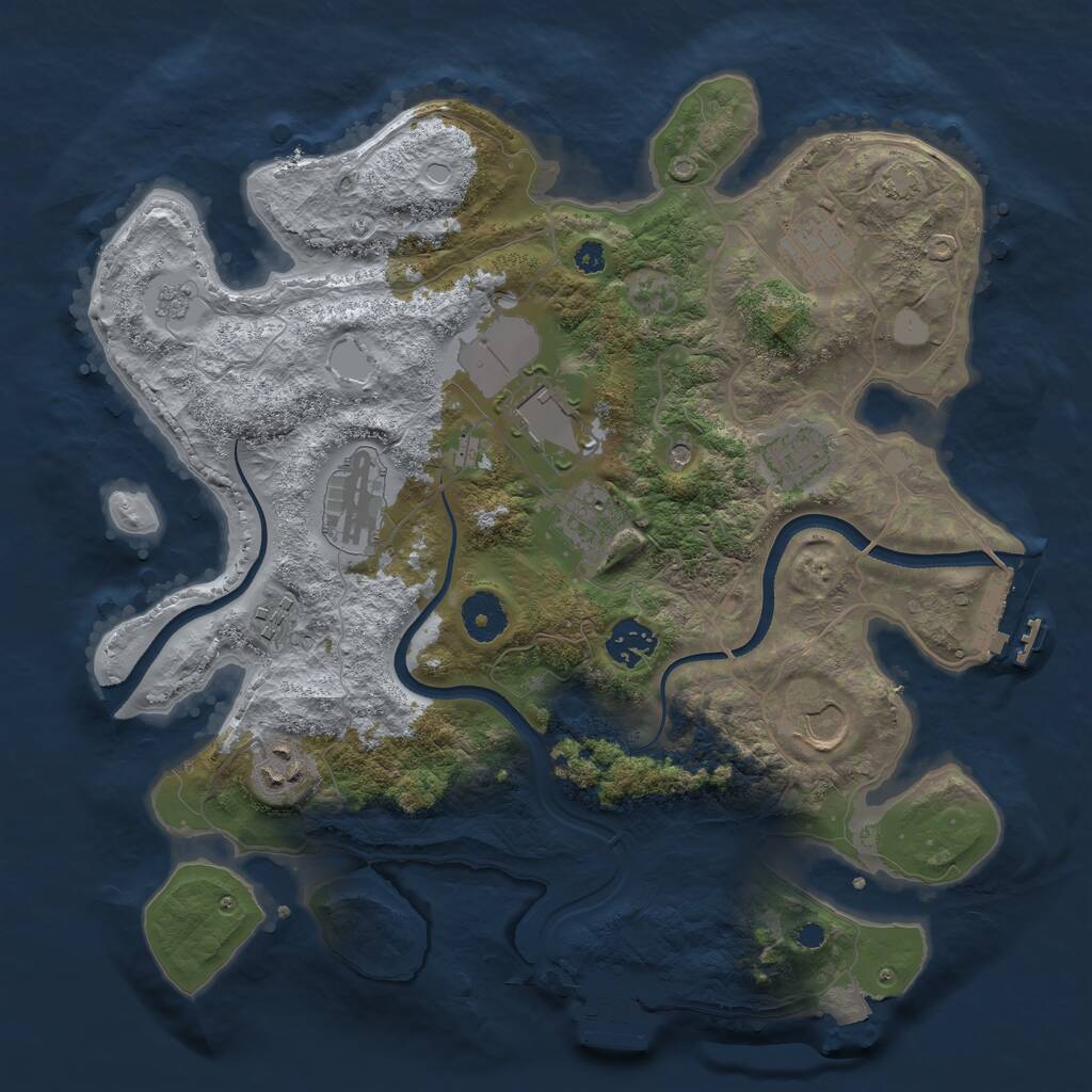 Rust Map: Procedural Map, Size: 3500, Seed: 1888922590, 15 Monuments