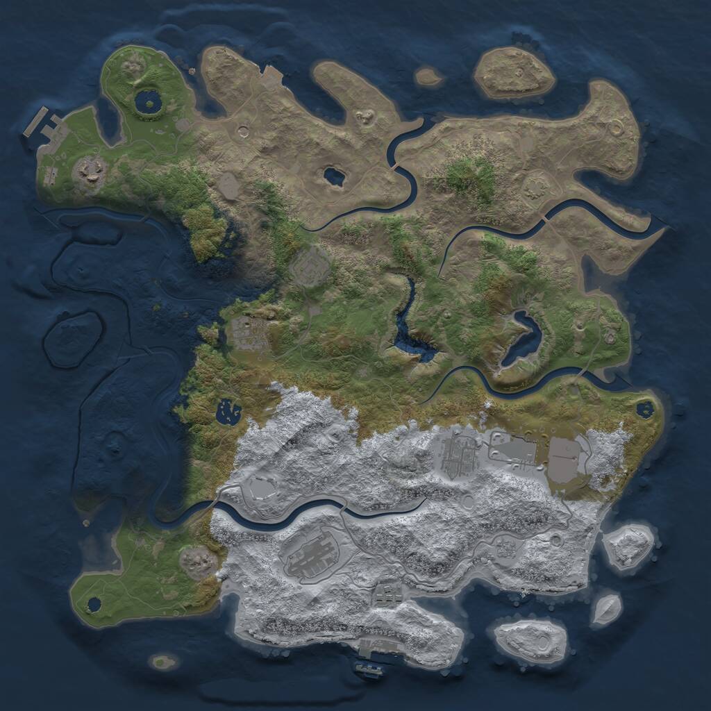 Rust Map: Procedural Map, Size: 4122, Seed: 1889046194, 14 Monuments