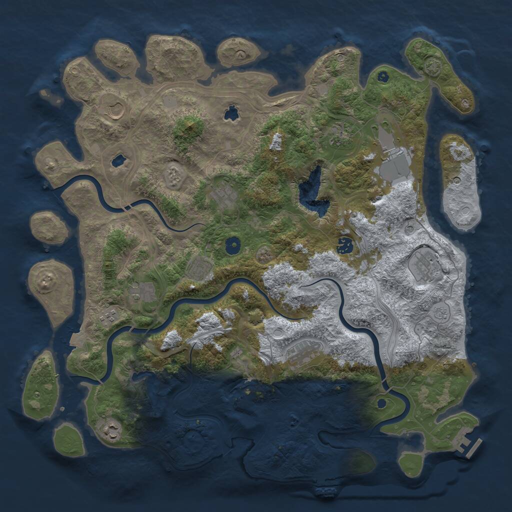 Rust Map: Procedural Map, Size: 4500, Seed: 1665456078, 17 Monuments
