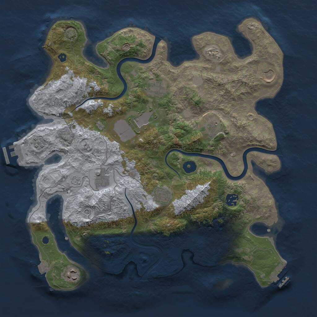 Rust Map: Procedural Map, Size: 3750, Seed: 362600, 15 Monuments