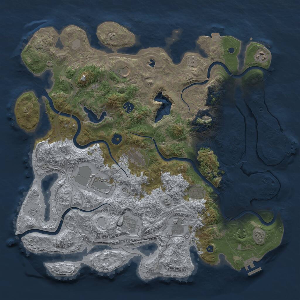 Rust Map: Procedural Map, Size: 4250, Seed: 924029979, 15 Monuments