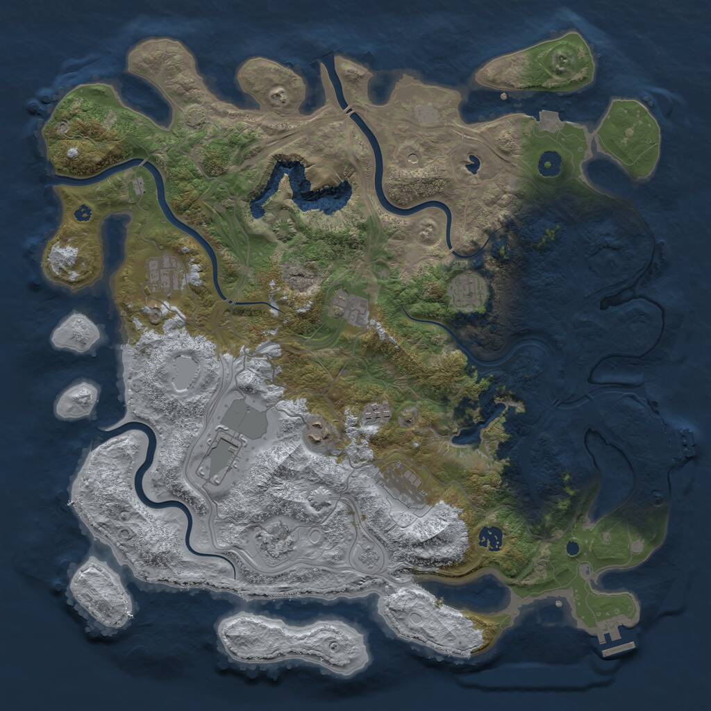 Rust Map: Procedural Map, Size: 4300, Seed: 728911775, 15 Monuments