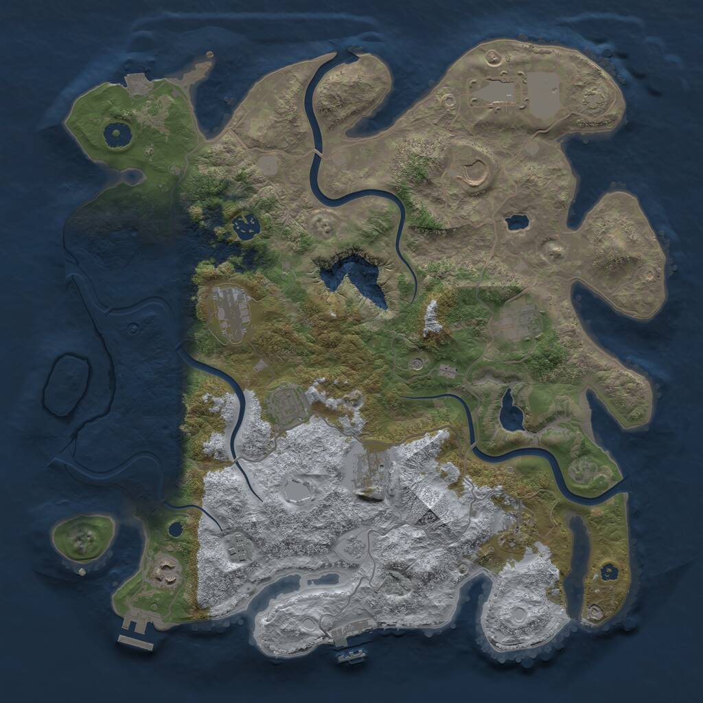 Rust Map: Procedural Map, Size: 4000, Seed: 1198704017, 16 Monuments