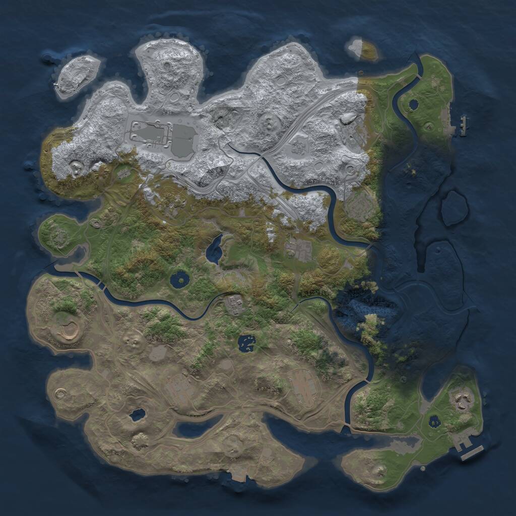 Rust Map: Procedural Map, Size: 4250, Seed: 1420898891, 17 Monuments