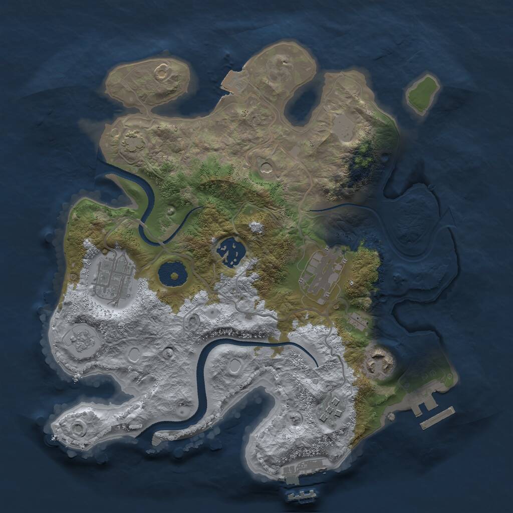 Rust Map: Procedural Map, Size: 2800, Seed: 1980826462, 11 Monuments
