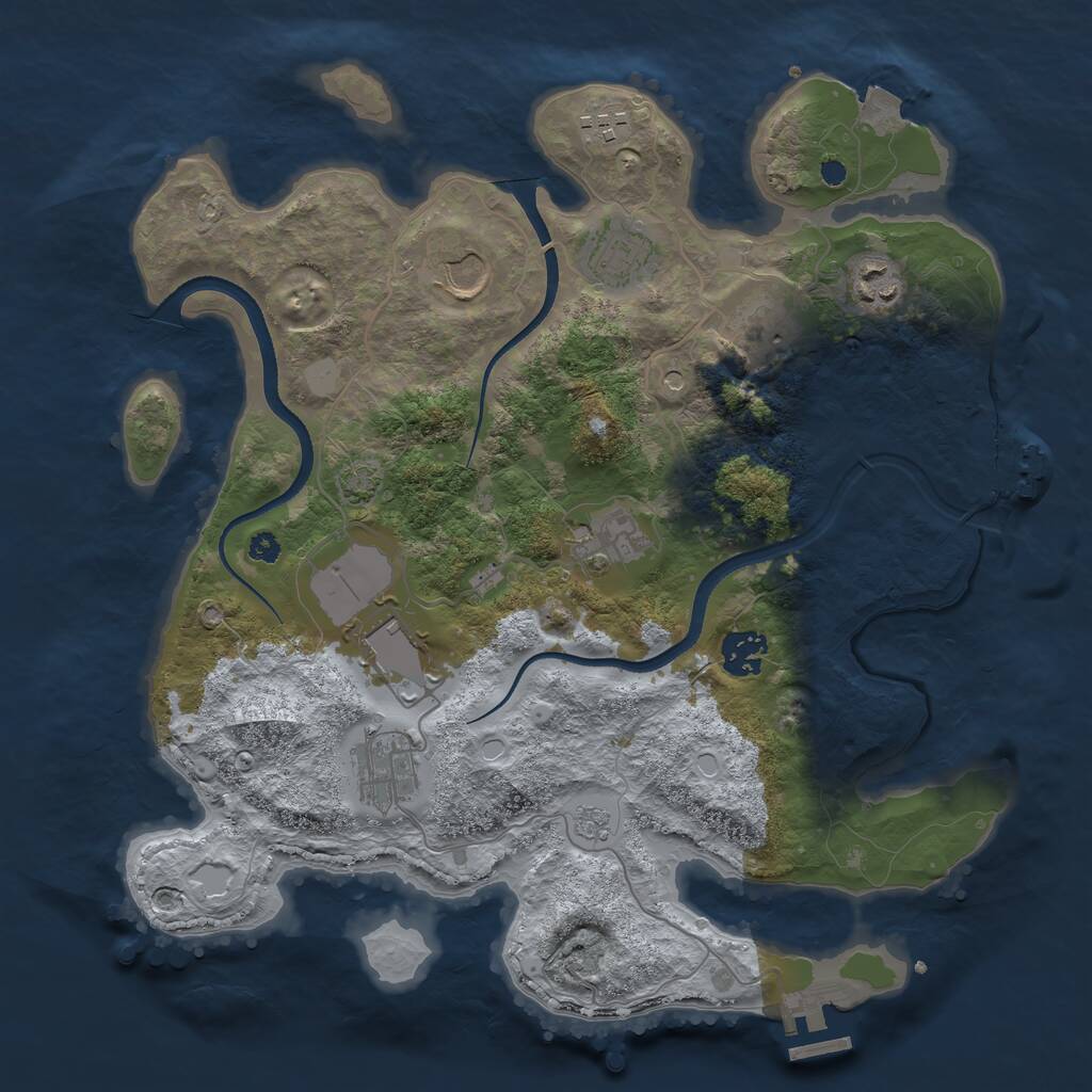 Rust Map: Procedural Map, Size: 3500, Seed: 546979513, 15 Monuments