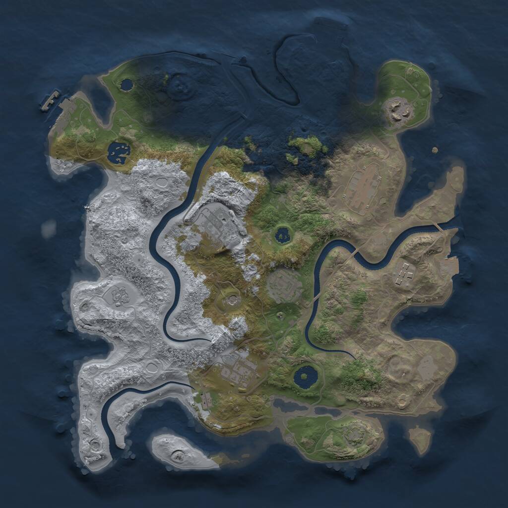 Rust Map: Procedural Map, Size: 3333, Seed: 1666, 13 Monuments