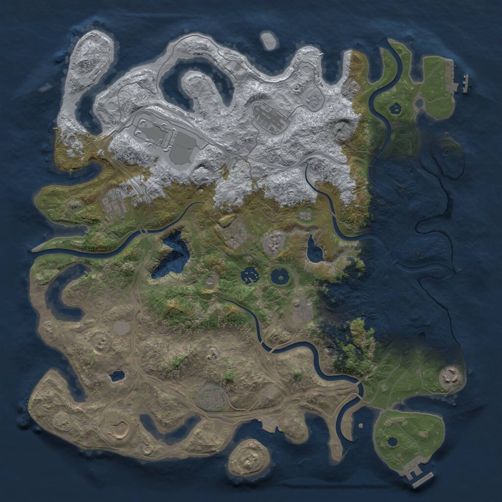 Rust Map: Procedural Map, Size: 4300, Seed: 872907554, 16 Monuments